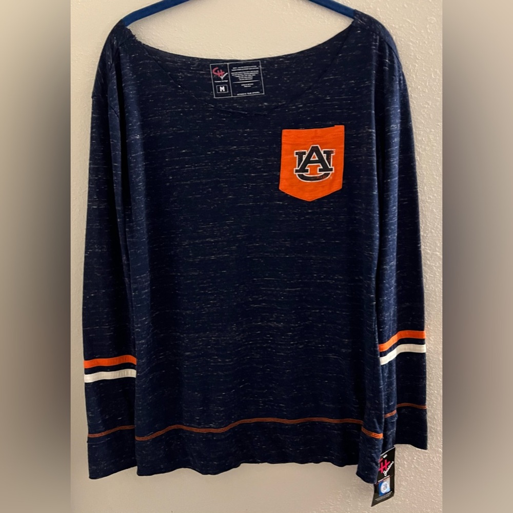 Auburn University Navy Long Sleeve Shirt collegiate size M oversized New